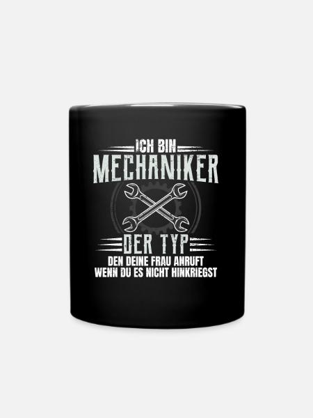 Mechaniker Automechaniker Mechatroniker Geschenk - Tasse einfarbig - Schwarz