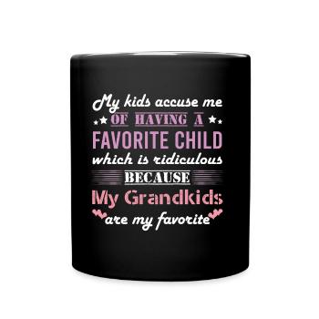 Grandchildren kids favorite - Full Colour Mug - black - Front