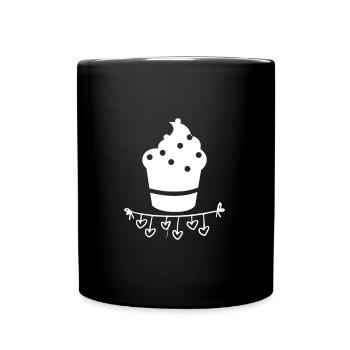Petits gâteaux - muffins - coeur - Mug uni - noir - Devant