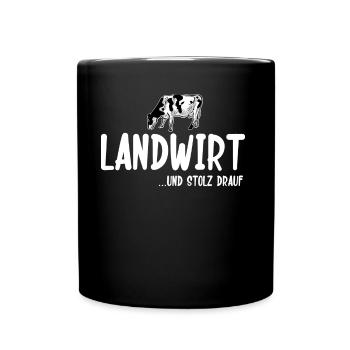 Dorfkind Sprüche design von Dorfkind Acker by - Tasse einfarbig - Schwarz - Vorne