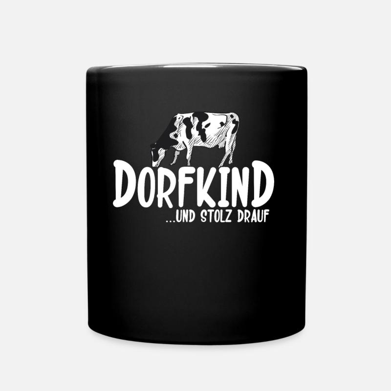 Dorfkind Sprüche design von Dorfkind Acker by - Tasse einfarbig - Schwarz