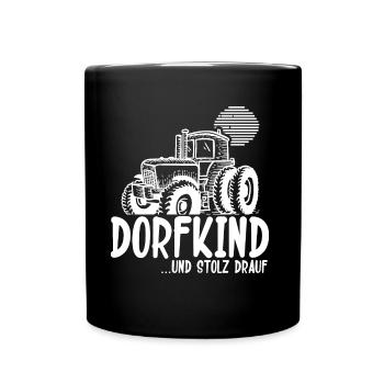 Dorfkind Sprüche design von Dorfkind Acker by - Tasse einfarbig - Schwarz - Vorne
