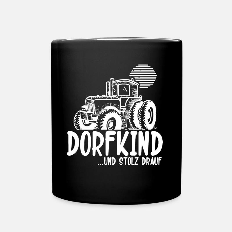 Dorfkind Sprüche design von Dorfkind Acker by - Tasse einfarbig - Schwarz