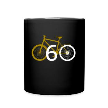 60 60. sechzig Geburtstag Fahrrad Geschenk - Tasse einfarbig - Schwarz - Vorne