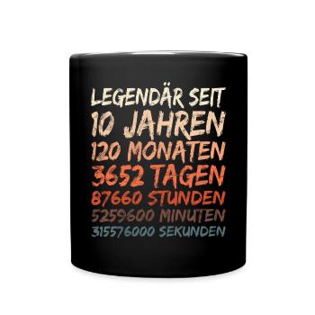 10th birthday - Legendary for 10 years - Full Colour Mug - black - Front