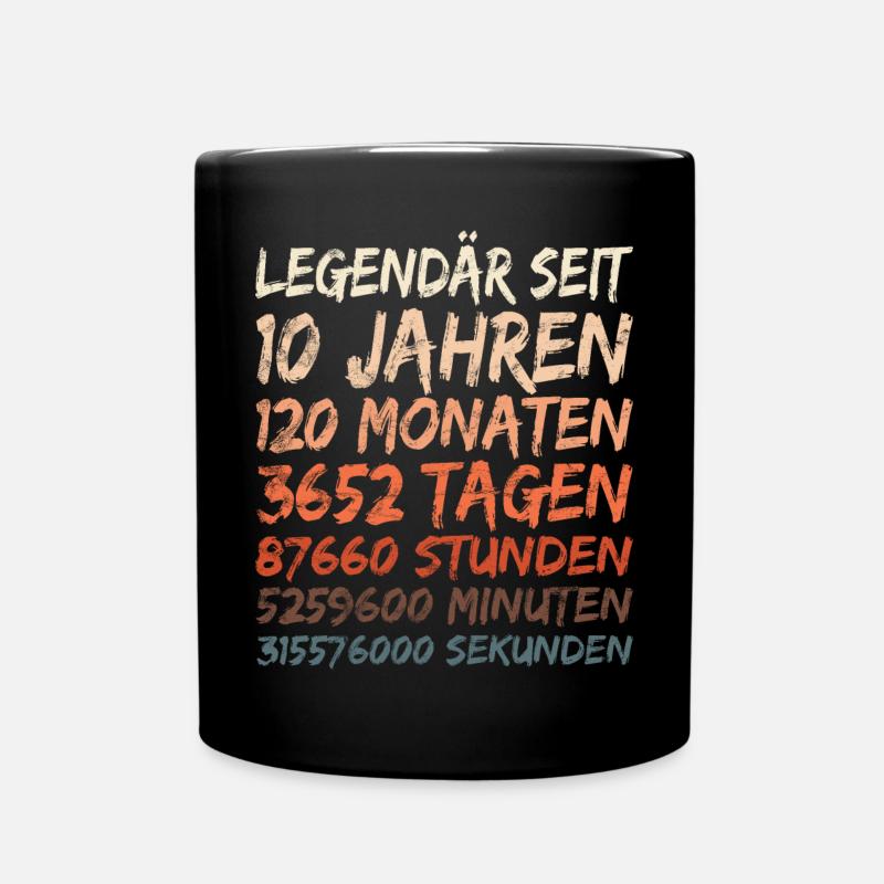 10ème anniversaire - légendaire depuis 10 ans - Mug uni - noir