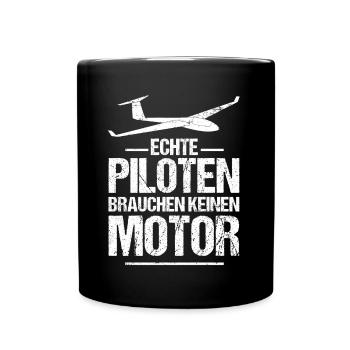 Segelflugzeug Segelflieger Segelflug Geschenk - Tasse einfarbig - Schwarz - Vorne
