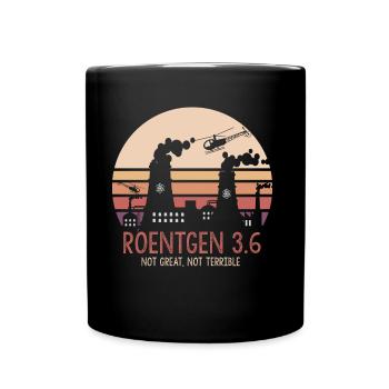 Roentgen 3.6 Not Great Not Terrible Meme Facts - Tasse einfarbig - Schwarz - Vorne