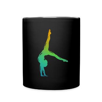 Turnerin in Farbe - Turnen - Turner - Tasse einfarbig - Schwarz - Vorne