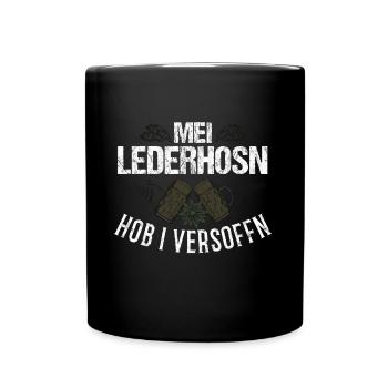 Tracht Volksfest Bier Lustig Geschenk - Tasse einfarbig - Schwarz - Vorne