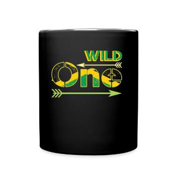 Jamaika Flagge Wild One - Tasse einfarbig - Schwarz - Vorne