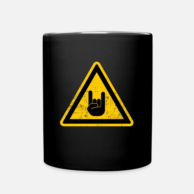 Cadeau drôle de main Metal Black Black frites - Mug uni - noir