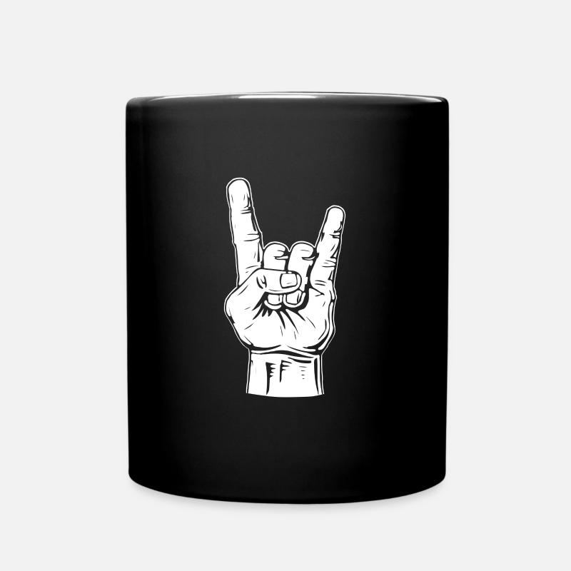 Cadeau drôle de main Metal Black Black frites - Mug uni - noir