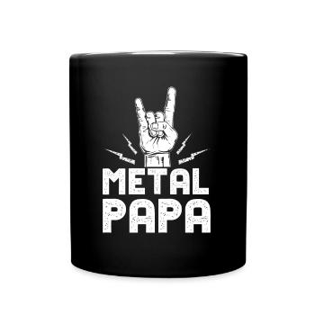 Cadeau drôle de papa de fourche Pommes en métal noir de mort - Mug uni - noir - Devant