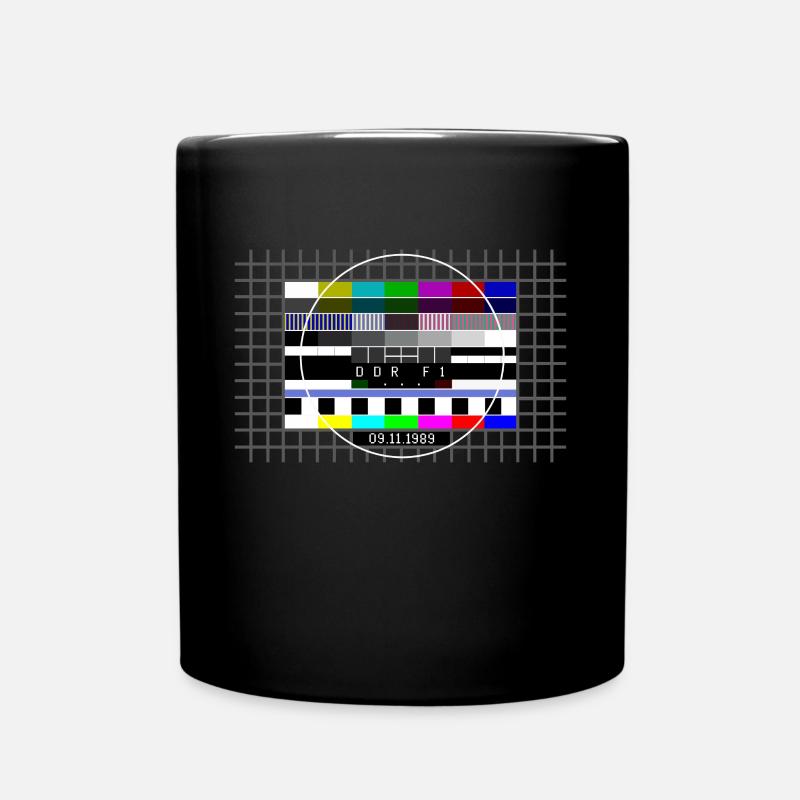 DDR Testbild zum Mauerfall mit Datum 09.11.1989 - Tasse einfarbig - Schwarz