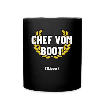 chef boot skipper - Tasse einfarbig - Schwarz - Vorne
