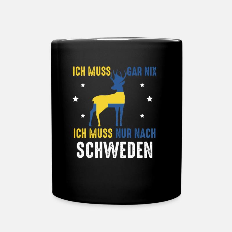 Auf nach Schweden - Tasse einfarbig - Schwarz