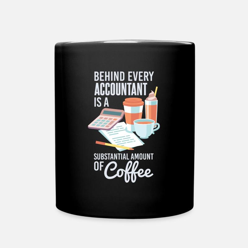 Lustiger Buchhalter-Kaffee - Tasse einfarbig - Schwarz