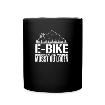 EBike funny bicycle I cyclist pensioner saying - Full Colour Mug - black - Front