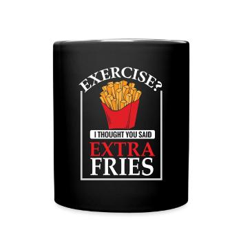 Extra Fries Tasty fries - Full Colour Mug - black - Front