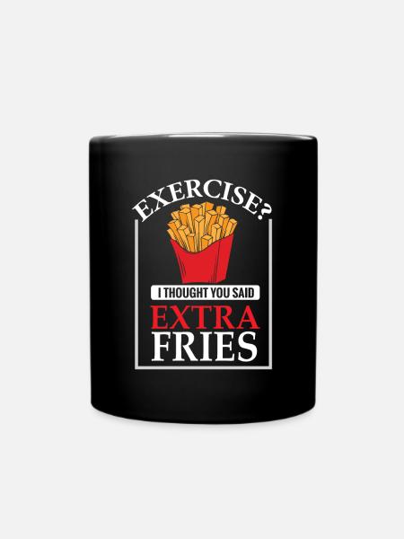 Extra Fries Lecker Pommes - Tasse einfarbig - Schwarz