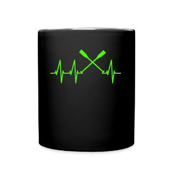 Rowers battement de coeur pour les sportifs de l'eau - Mug uni - noir - Devant