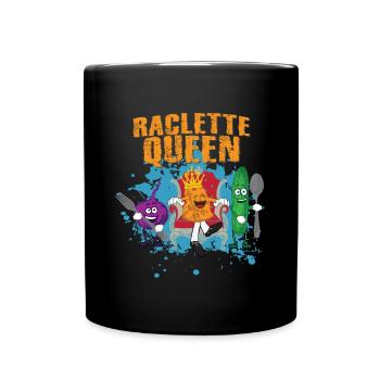 Cadeau Raclette Reine Fromage Reine Oignon Concombre - Mug uni - noir - Devant