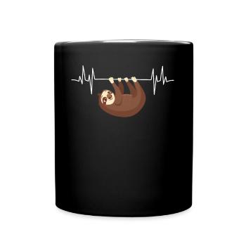 Trägheits-Herzschlag, der an der EKG-Linie Kleidungs-Trägheit hängt - Tasse einfarbig - Schwarz - Vorne