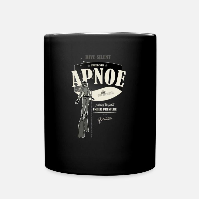 Apnoe - Freediver - one breath - push the limits - Tasse einfarbig - Schwarz