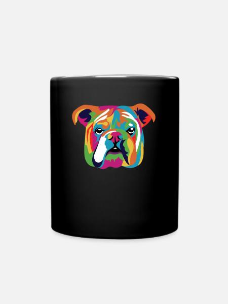 Bouledogue français, chien, conception, maman, maman - Mug uni - noir
