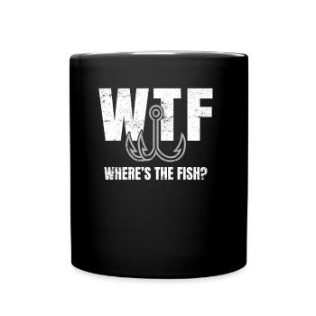 Drôle pêcheur, dire, cadeau, hameçon - Mug uni - noir - Devant