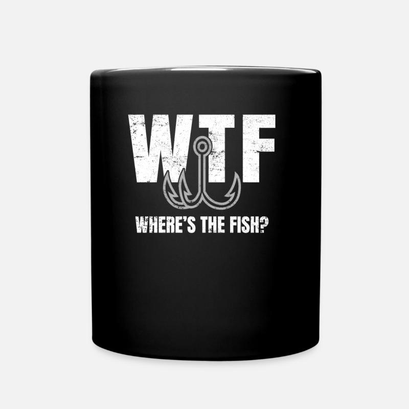 Drôle pêcheur, dire, cadeau, hameçon - Mug uni - noir