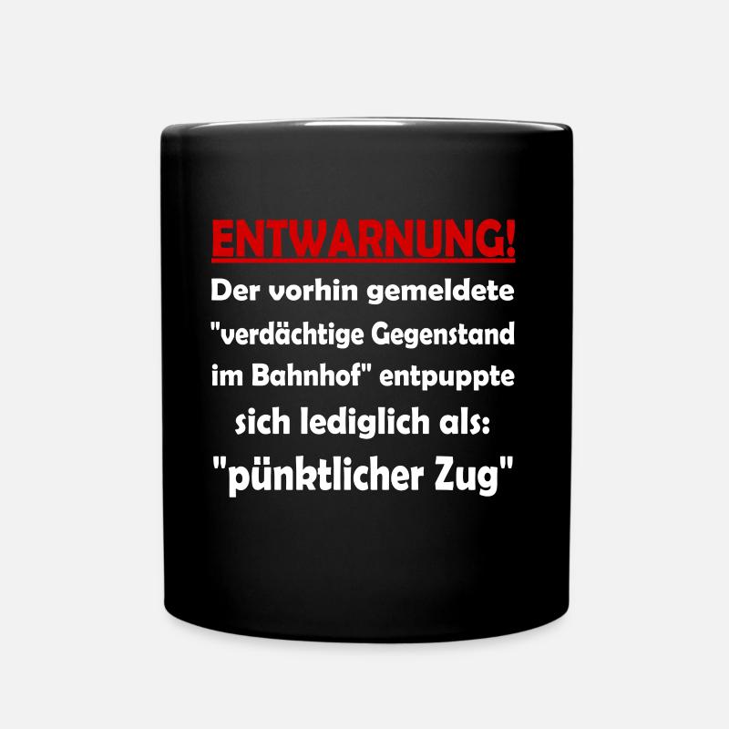 Lustiger Bahnhof Spruch Eisenbahn Zug Zu Spät - Tasse einfarbig - Schwarz
