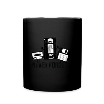 Retro Vintage 80er Kassette VHS Lustig geschenk - Tasse einfarbig - Schwarz - Vorne
