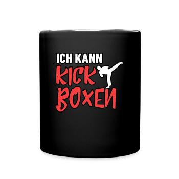 Kickboxen - Tasse einfarbig - Schwarz - Vorne