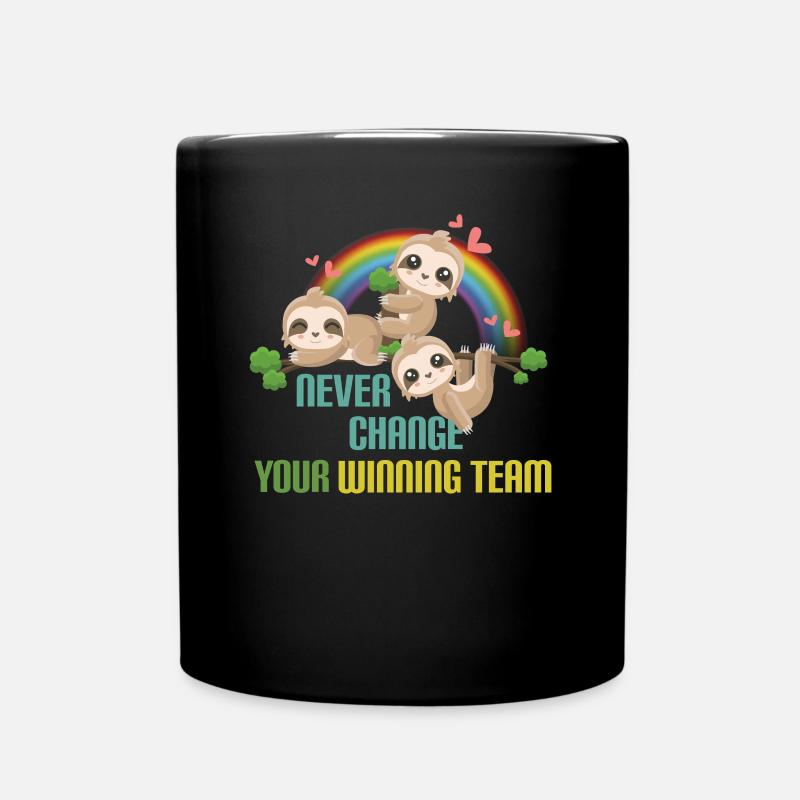 Faultier Team Shirt - Tasse einfarbig - Schwarz