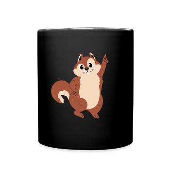 Funny squirrel logs - Full Colour Mug - black - Front