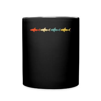 Années 70 Années 80 Vintage Sharks Retro Gift Shark - Mug uni - noir - Devant