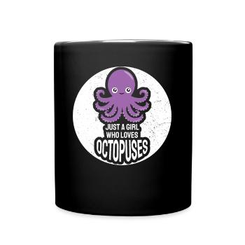 Just A Girl Who Loves Octopuses Squid Ward Octopus - Full Colour Mug - black - Front