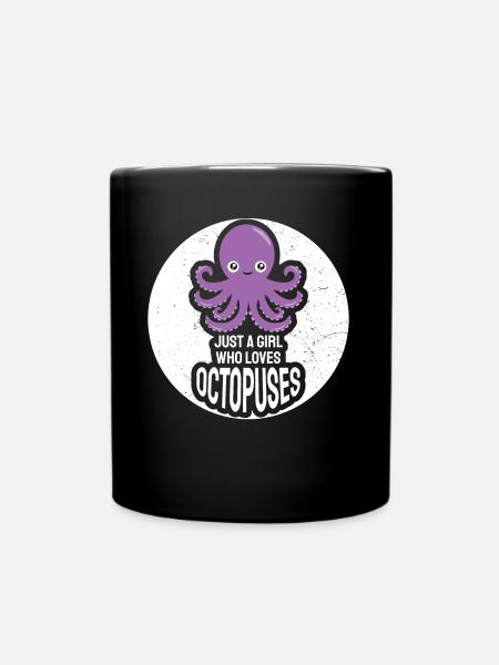 Nur ein Mädchen, das Octopuses Squid Ward Octopus liebt - Tasse einfarbig - Schwarz