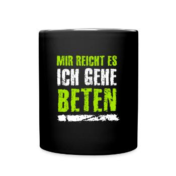 Beter, beten, Anbeten,Christliche Sprüche,Jesus - Tasse einfarbig - Schwarz - Vorne