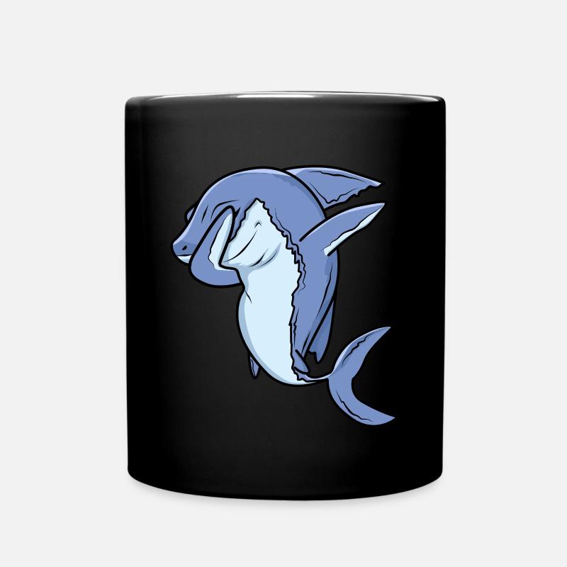 Betupfen Shark Dab Dance Geschenk - Tasse einfarbig - Schwarz