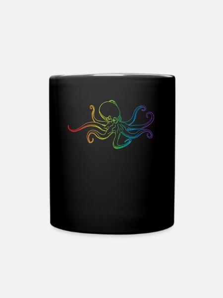 LGBT-Regenbogen-Krake Kraken Squid Ward Kalmar - Tasse einfarbig - Schwarz