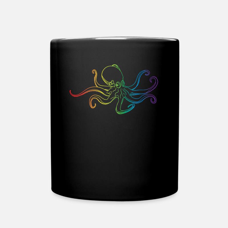 LGBT-Regenbogen-Krake Kraken Squid Ward Kalmar - Tasse einfarbig - Schwarz