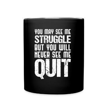 Workout Zitate Geschenk Motivational Inspirierend - Tasse einfarbig - Schwarz - Vorne