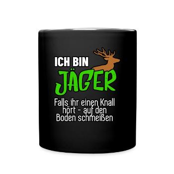 Jäger Spruch Shirt als Geschenk für Jäger - Tasse einfarbig - Schwarz - Vorne