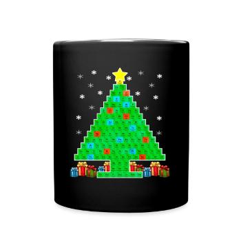 Chemie Periodensystem Weihnachtsbaum Ugly Xmas - Tasse einfarbig - Schwarz - Vorne