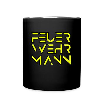 Feuerwehrmann - Tasse einfarbig - Schwarz - Vorne