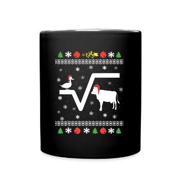 Duck Root Cow Math Nerd Ugly Christmas - Full Colour Mug - black - Front