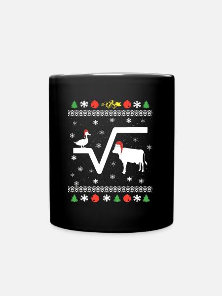 Duck Root Cow Math Nerd Ugly Christmas - Full Colour Mug - black